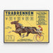 Vintage Poster of the Trotting Race at the Prater in Vienna — framed artwork on a wall