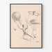 Vintage poster van trapezeacrobaten en ballonnen