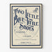 Vintage poster in Two Little Blue Little Shoes typografische stijl