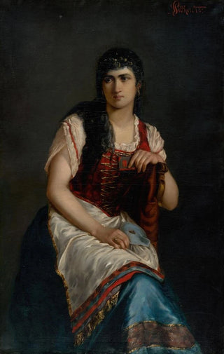 udovt Pitthordt - Portrait of a Seated Woman with a Mask.webp