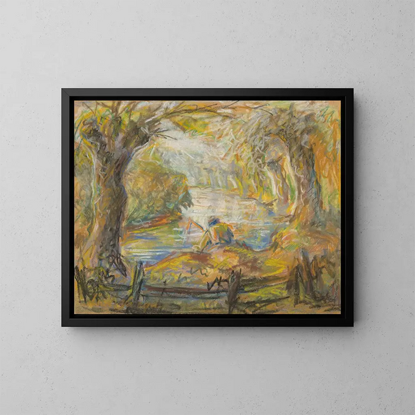 Aan de oever van de rivier - Ludovit Varga — ingelijst kunstwerk aan de muur