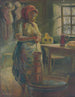 Butter Churning Painting - Ludovit Varga — artwork view