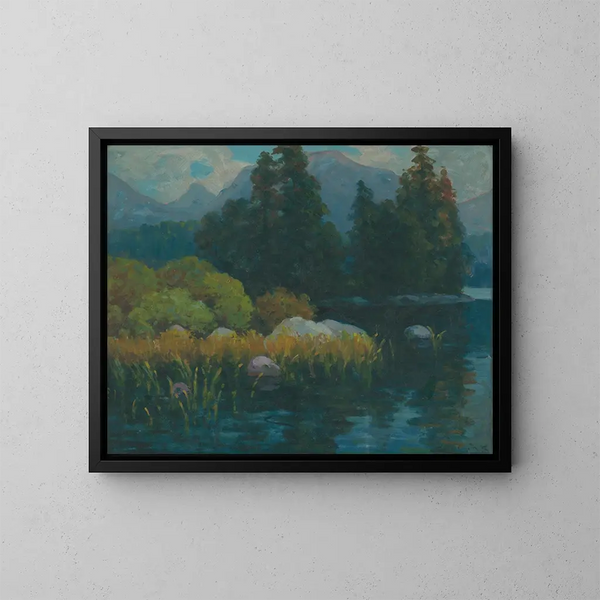 Landschap - Ludovit Ordok — ingelijst kunstwerk aan de muur
