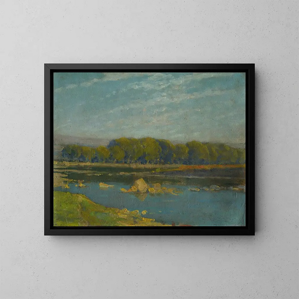 Prise de rivière - Ludovit Ordok — ingelijst kunstwerk aan de muur