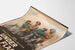 Vintage oorlog poster onder vier vlaggen