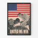 Poster Patriote Amerikaanse United We Win met Arbeiders