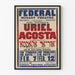 Vintage theaterposter Uriel Acosta in het Engels en Jiddisch