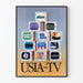 Vintage poster van USIA-TV piramide van retro televisies