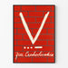 Wall poster Free Czechoslovakia design V white on red brick wall