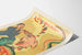Vintage Vietnamese propagandaposter met figuur en symbolische dieren