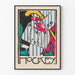 Kleurrijke poster hockey in vintage grafische stijl