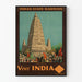 Vintage poster of a visit to India - Temple of Bodh Gaya