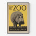 Vintage poster visit the Philadelphia Zoo hippopotamus