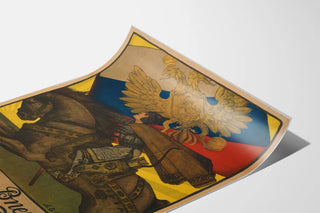 Vintage Russische militaire poster - Vooruit voor het vaderland