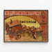 Oude poster wereldtentoonstelling Amsterdam 1895 — ingelijst kunstwerk aan de muur