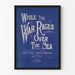 Vintage poster 'While The War Rages Over The Sea' Intense Blue
