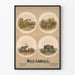 Vintage wildlife poster - fox, mountain lion, elk, and bison