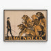 Vintage poster of Wilhelm Hagenbeck and the roaring lions — framed artwork on a wall