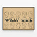 Vintage Caricature Poster of Expressionist Faces Willy Lilie — framed artwork on a wall