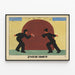 Minimalist Knife Duel Decorative Poster — framed artwork on a wall